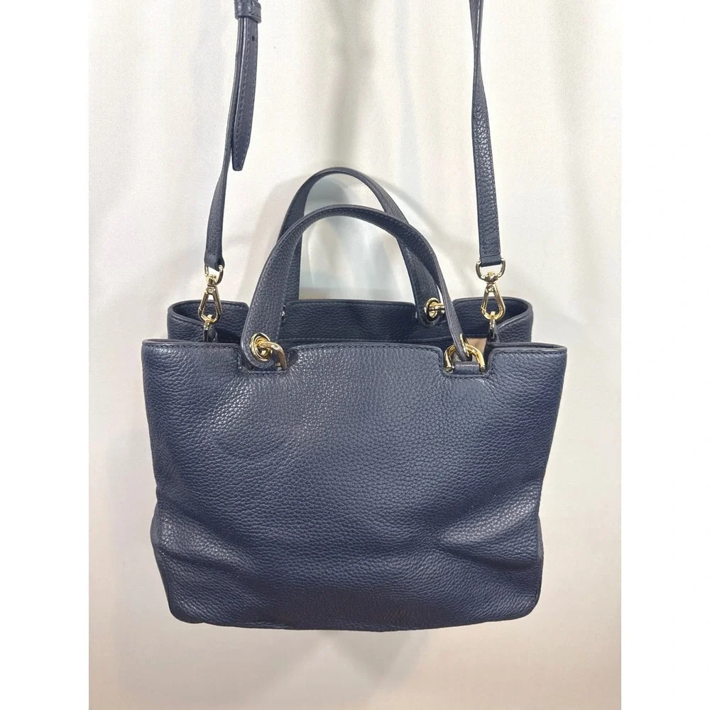 Michael Kors Annabelle Pebbled Leather Tote Crossbody Shoulder Bag Navy NWOT‎